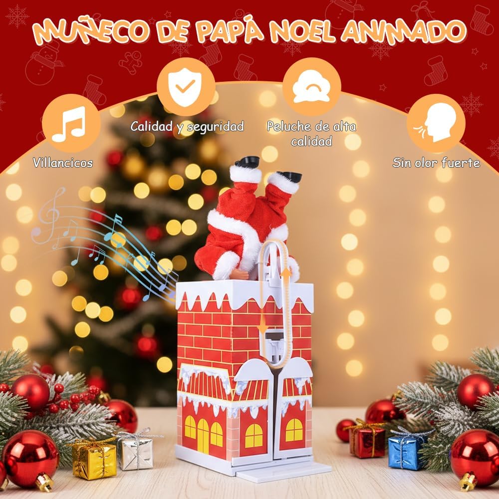Adorno de Papá Noel con Chimenea
