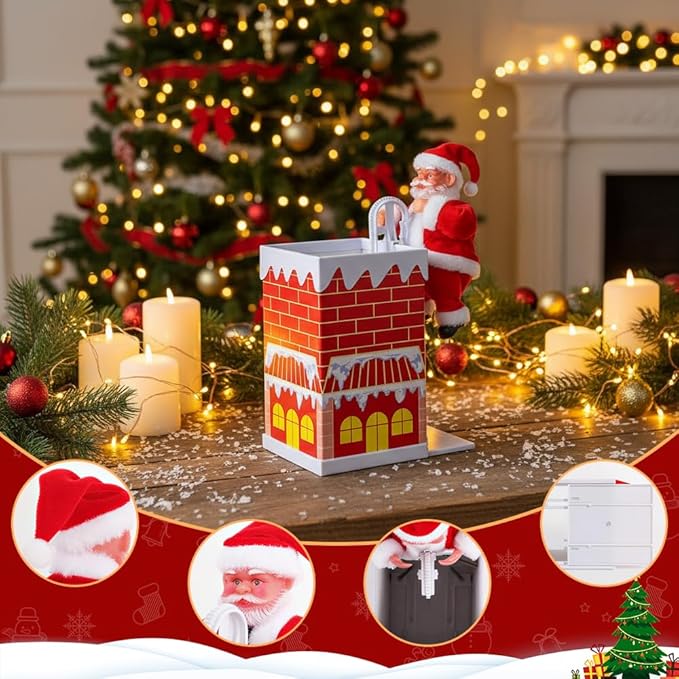 Adorno de Papá Noel con Chimenea