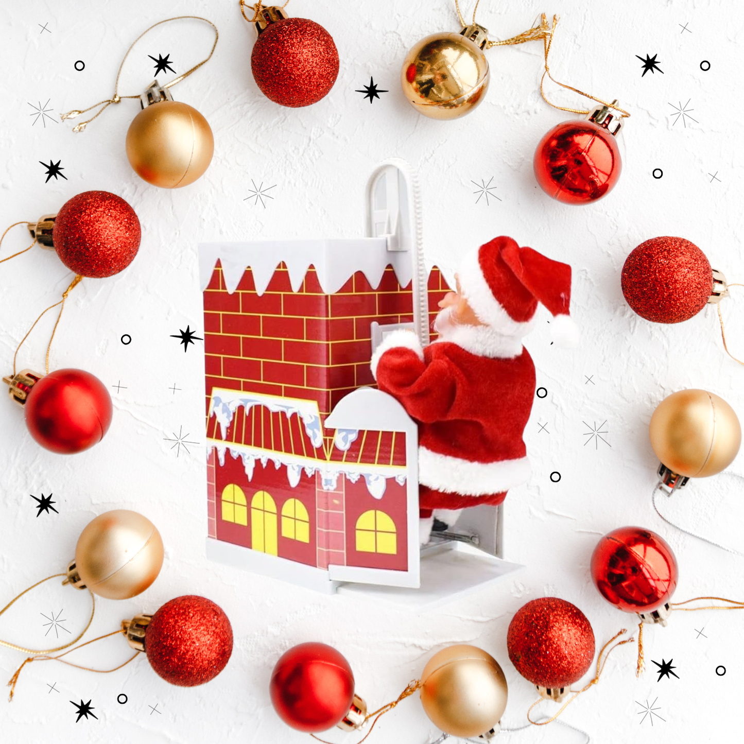 Adorno de Papá Noel con Chimenea